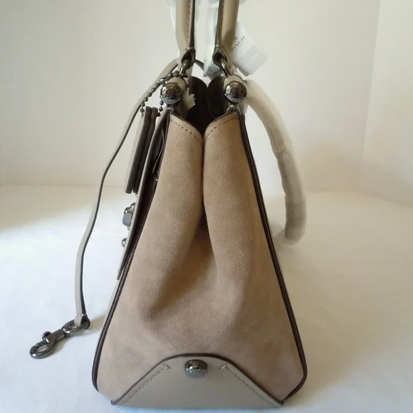 Coach Drifter Carryall Tote Leather Suede in Stone Gray 38389 - Picture 6 of 15